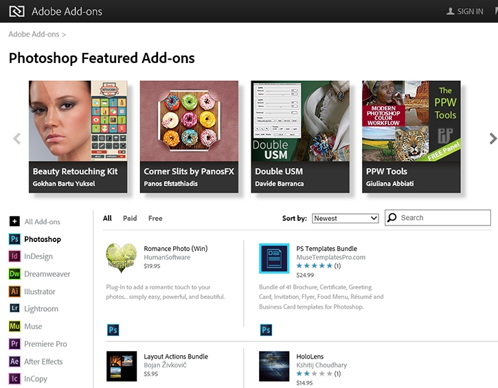 Photoshop add-ons